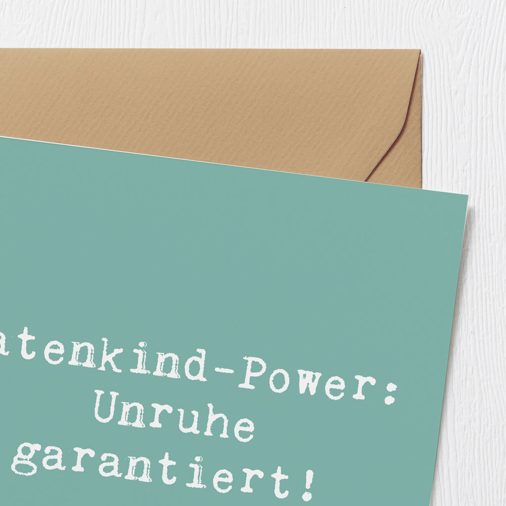 Deluxe Karte Spruch Patenkind Power Karte, Grußkarte, Klappkarte, Einladungskarte, Glückwunschkarte, Hochzeitskarte, Geburtstagskarte, Hochwertige Grußkarte, Hochwertige Klappkarte, Familie, Vatertag, Muttertag, Bruder, Schwester, Mama, Papa, Oma, Opa