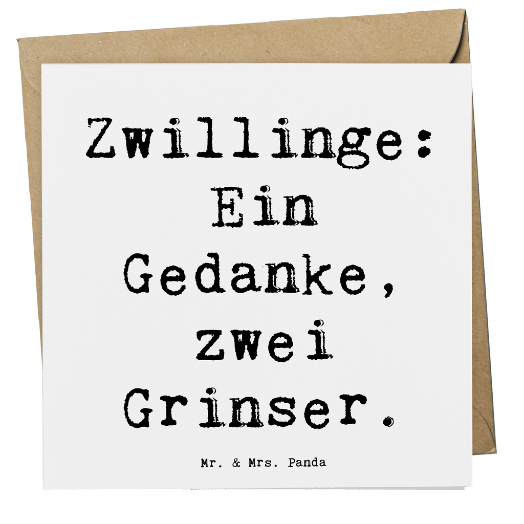 Deluxe Karte Spruch Zwillingsgeschwister Grinser Karte, Grußkarte, Klappkarte, Einladungskarte, Glückwunschkarte, Hochzeitskarte, Geburtstagskarte, Hochwertige Grußkarte, Hochwertige Klappkarte, Familie, Vatertag, Muttertag, Bruder, Schwester, Mama, Papa, Oma, Opa