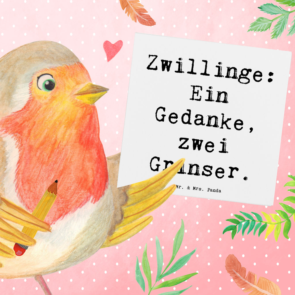 Deluxe Karte Spruch Zwillingsgeschwister Grinser Karte, Grußkarte, Klappkarte, Einladungskarte, Glückwunschkarte, Hochzeitskarte, Geburtstagskarte, Hochwertige Grußkarte, Hochwertige Klappkarte, Familie, Vatertag, Muttertag, Bruder, Schwester, Mama, Papa, Oma, Opa