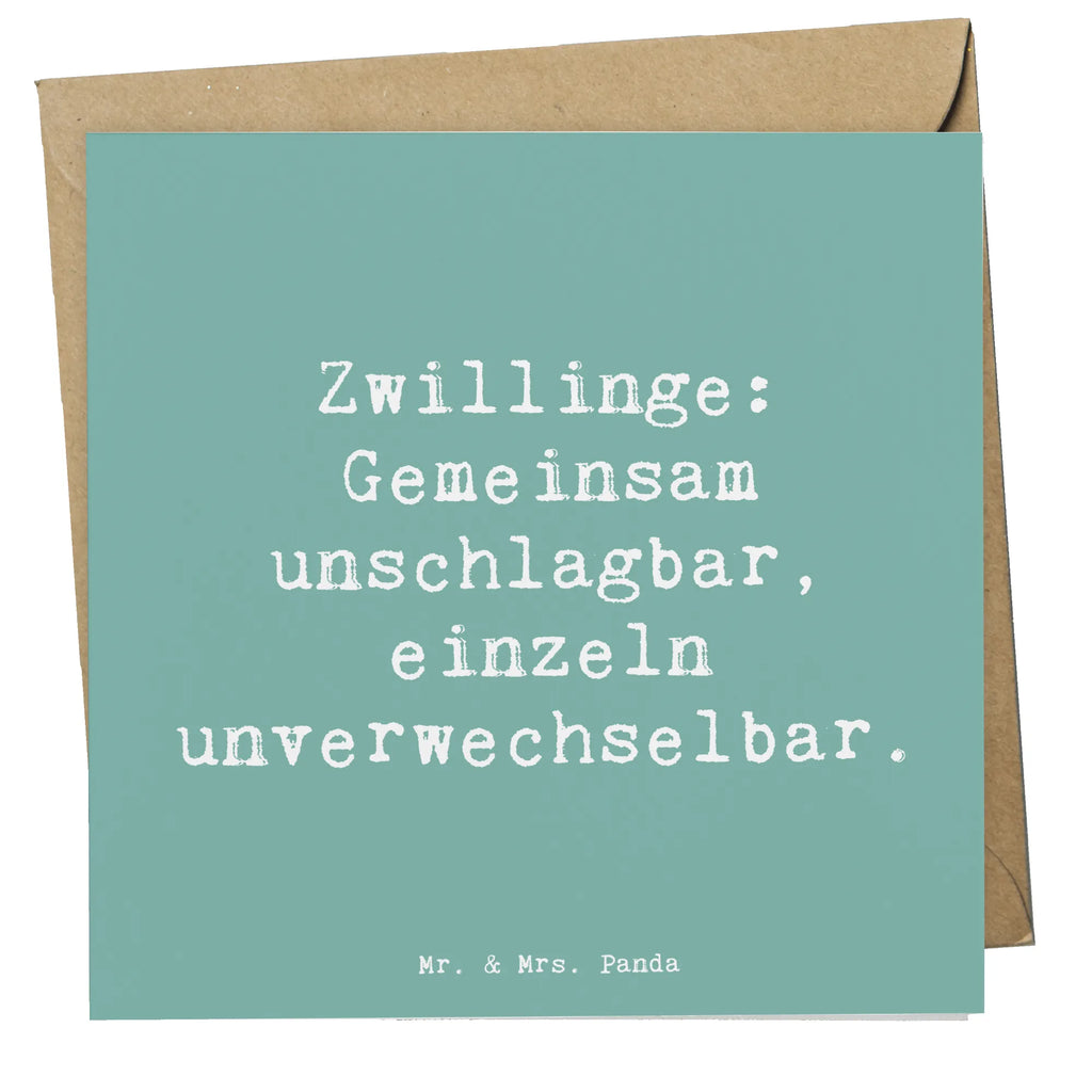 Deluxe Karte Spruch Unschlagbare Zwillingsgeschwister Karte, Grußkarte, Klappkarte, Einladungskarte, Glückwunschkarte, Hochzeitskarte, Geburtstagskarte, Hochwertige Grußkarte, Hochwertige Klappkarte, Familie, Vatertag, Muttertag, Bruder, Schwester, Mama, Papa, Oma, Opa