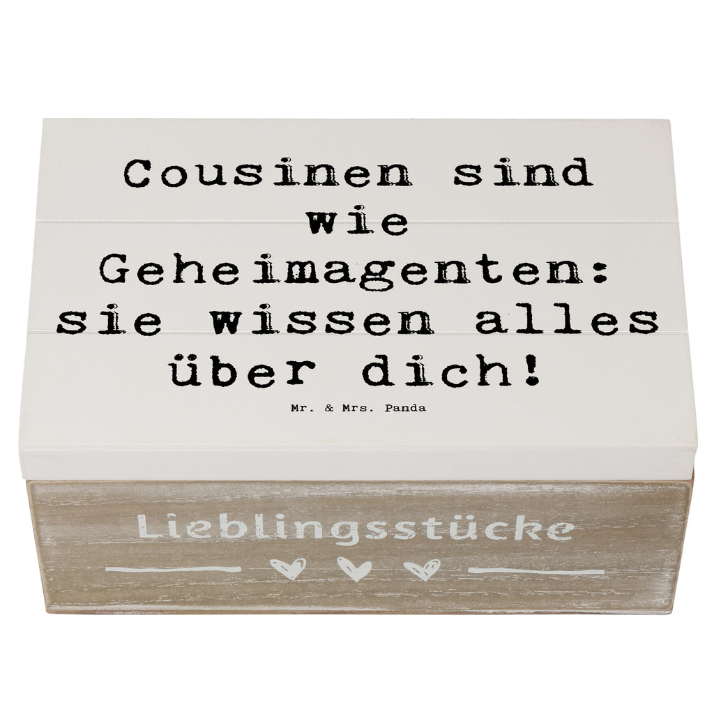 Holzkiste Spruch Cousinen Geheimagenten Holzkiste, Kiste, Schatzkiste, Truhe, Schatulle, XXL, Erinnerungsbox, Erinnerungskiste, Dekokiste, Aufbewahrungsbox, Geschenkbox, Geschenkdose, Familie, Vatertag, Muttertag, Bruder, Schwester, Mama, Papa, Oma, Opa