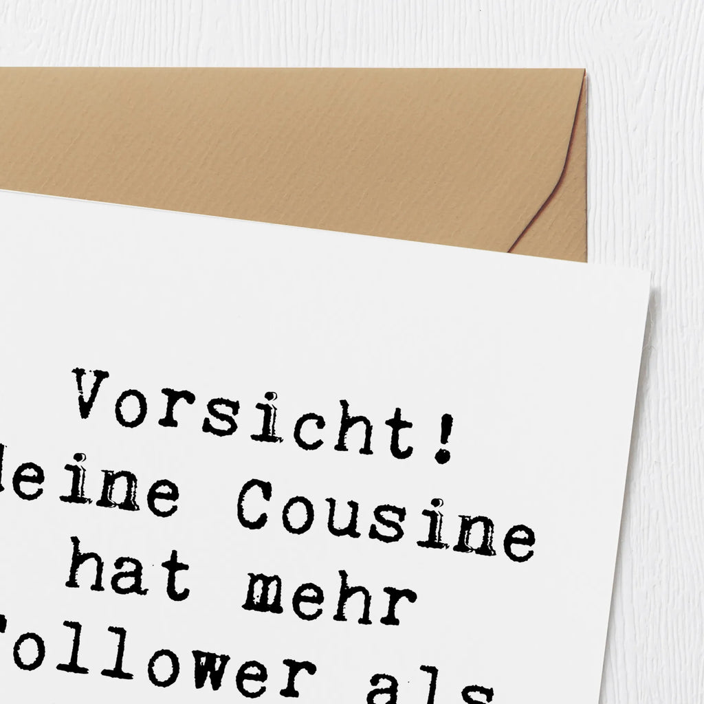 Deluxe Karte Spruch Cousine Influencer Karte, Grußkarte, Klappkarte, Einladungskarte, Glückwunschkarte, Hochzeitskarte, Geburtstagskarte, Hochwertige Grußkarte, Hochwertige Klappkarte, Familie, Vatertag, Muttertag, Bruder, Schwester, Mama, Papa, Oma, Opa