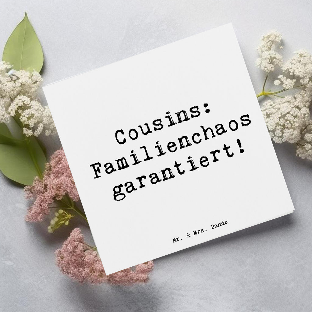 Deluxe Karte Spruch Cousin Abenteuer Karte, Grußkarte, Klappkarte, Einladungskarte, Glückwunschkarte, Hochzeitskarte, Geburtstagskarte, Hochwertige Grußkarte, Hochwertige Klappkarte, Familie, Vatertag, Muttertag, Bruder, Schwester, Mama, Papa, Oma, Opa