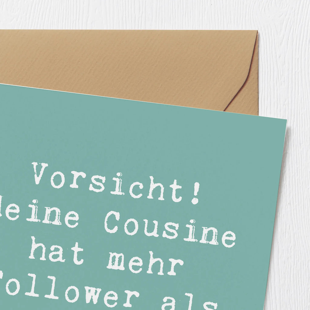 Deluxe Karte Spruch Cousine Influencer Karte, Grußkarte, Klappkarte, Einladungskarte, Glückwunschkarte, Hochzeitskarte, Geburtstagskarte, Hochwertige Grußkarte, Hochwertige Klappkarte, Familie, Vatertag, Muttertag, Bruder, Schwester, Mama, Papa, Oma, Opa