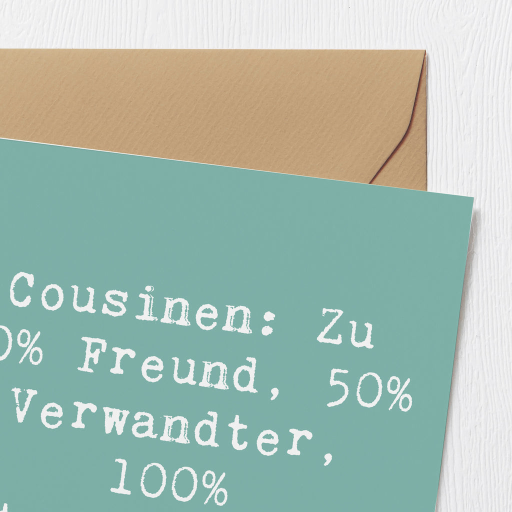 Deluxe Karte Spruch Cousin Mitverschwörer Karte, Grußkarte, Klappkarte, Einladungskarte, Glückwunschkarte, Hochzeitskarte, Geburtstagskarte, Hochwertige Grußkarte, Hochwertige Klappkarte, Familie, Vatertag, Muttertag, Bruder, Schwester, Mama, Papa, Oma, Opa