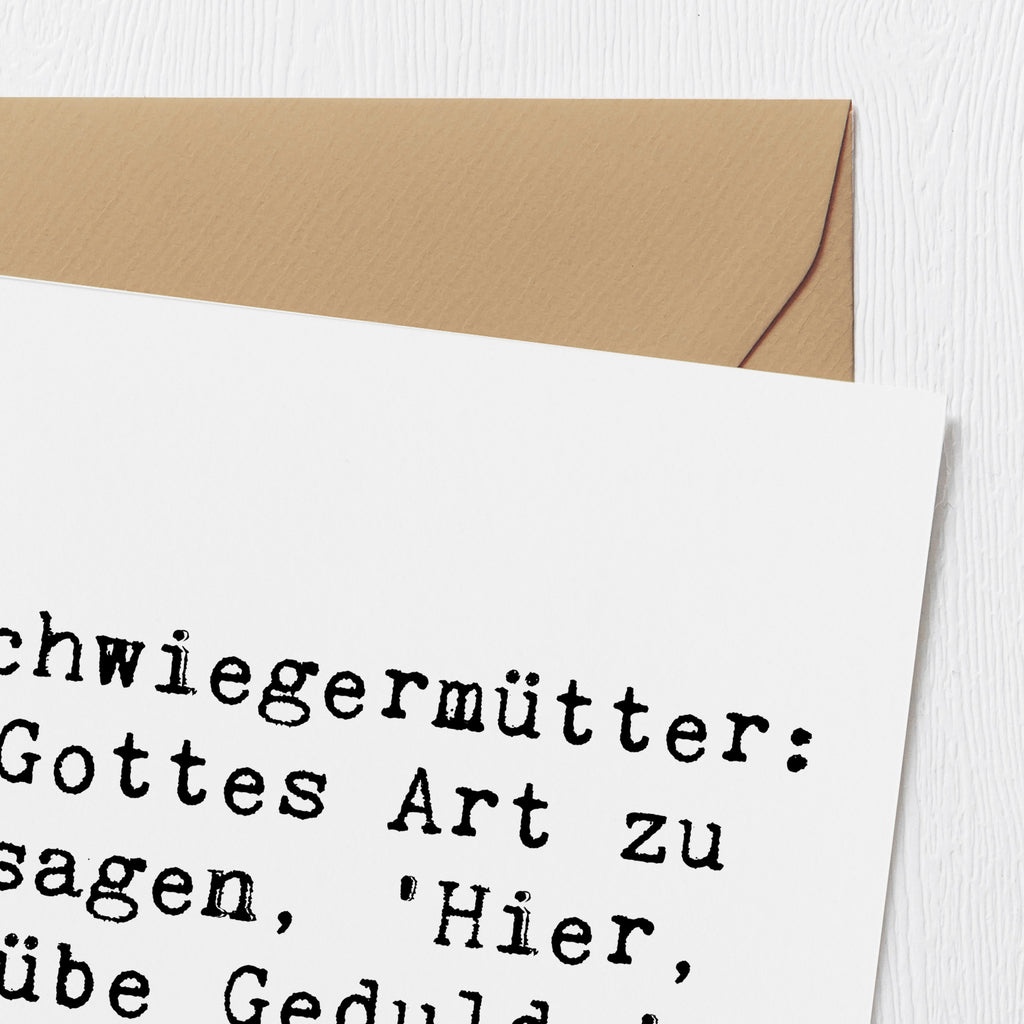 Deluxe Karte Spruch Schwiegermutter Geduld Karte, Grußkarte, Klappkarte, Einladungskarte, Glückwunschkarte, Hochzeitskarte, Geburtstagskarte, Hochwertige Grußkarte, Hochwertige Klappkarte, Familie, Vatertag, Muttertag, Bruder, Schwester, Mama, Papa, Oma, Opa