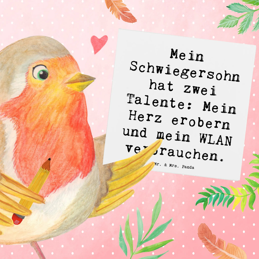 Deluxe Karte Spruch Schwiegersohn Talente Karte, Grußkarte, Klappkarte, Einladungskarte, Glückwunschkarte, Hochzeitskarte, Geburtstagskarte, Hochwertige Grußkarte, Hochwertige Klappkarte, Familie, Vatertag, Muttertag, Bruder, Schwester, Mama, Papa, Oma, Opa