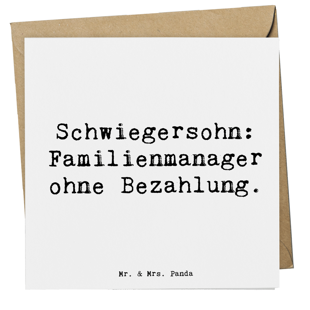 Deluxe Karte Spruch Schwiegersohn Manager Karte, Grußkarte, Klappkarte, Einladungskarte, Glückwunschkarte, Hochzeitskarte, Geburtstagskarte, Hochwertige Grußkarte, Hochwertige Klappkarte, Familie, Vatertag, Muttertag, Bruder, Schwester, Mama, Papa, Oma, Opa