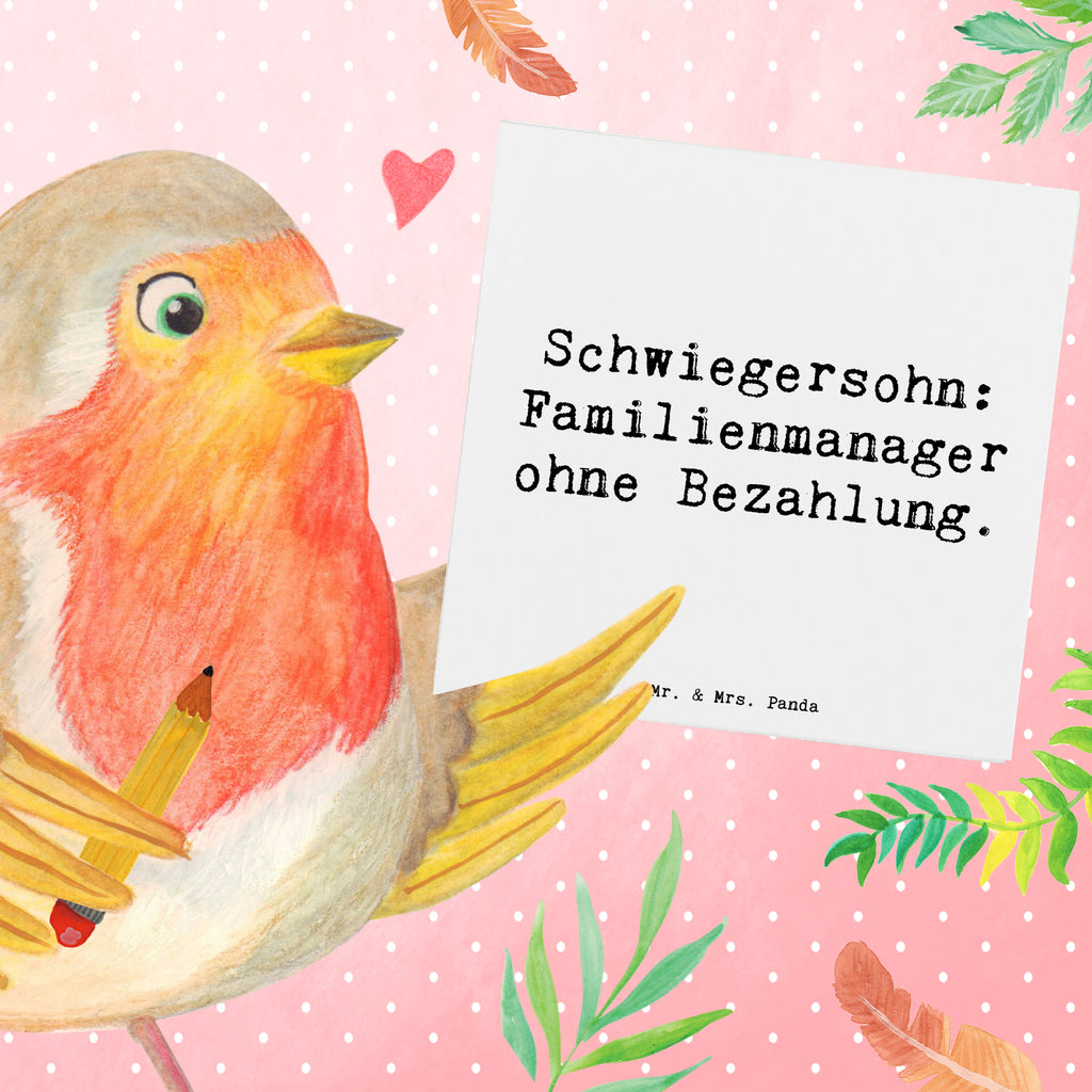 Deluxe Karte Spruch Schwiegersohn Manager Karte, Grußkarte, Klappkarte, Einladungskarte, Glückwunschkarte, Hochzeitskarte, Geburtstagskarte, Hochwertige Grußkarte, Hochwertige Klappkarte, Familie, Vatertag, Muttertag, Bruder, Schwester, Mama, Papa, Oma, Opa