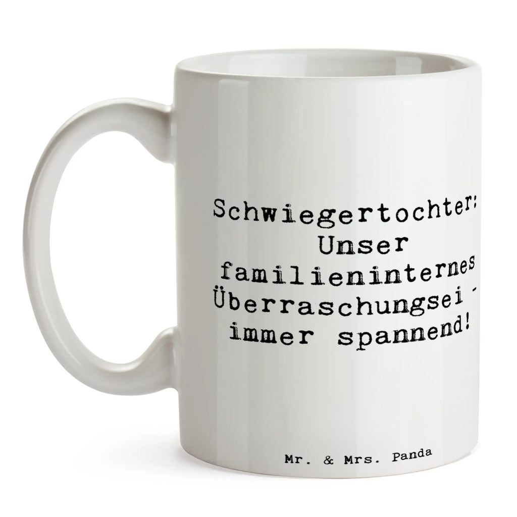 Tasse Spruch Überraschungs-Schwiegertochter Tasse, Kaffeetasse, Teetasse, Becher, Kaffeebecher, Teebecher, Keramiktasse, Porzellantasse, Büro Tasse, Geschenk Tasse, Tasse Sprüche, Tasse Motive, Kaffeetassen, Tasse bedrucken, Designer Tasse, Cappuccino Tassen, Schöne Teetassen, Familie, Vatertag, Muttertag, Bruder, Schwester, Mama, Papa, Oma, Opa