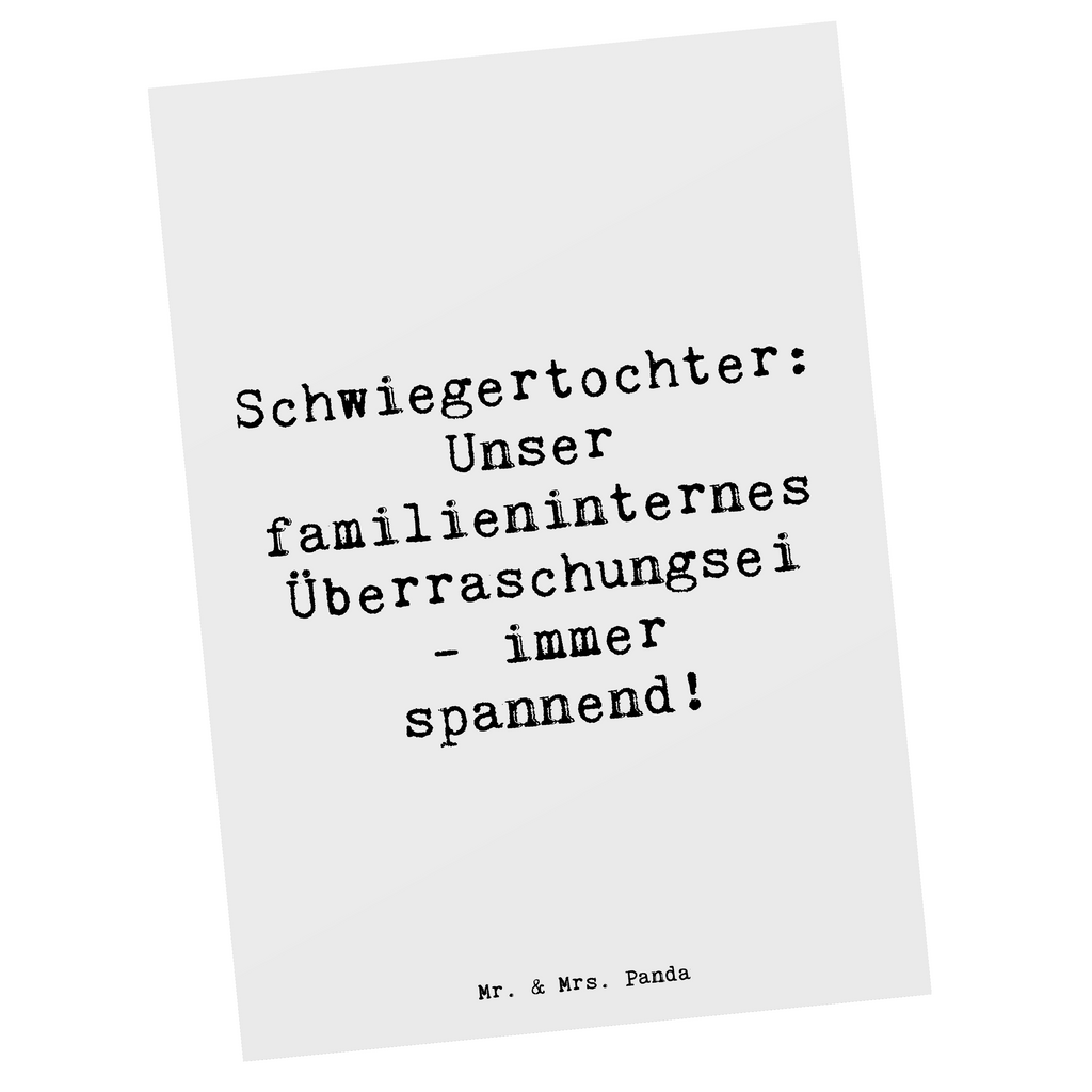 Postkarte Spruch Überraschungs-Schwiegertochter Postkarte, Karte, Geschenkkarte, Grußkarte, Einladung, Ansichtskarte, Geburtstagskarte, Einladungskarte, Dankeskarte, Ansichtskarten, Einladung Geburtstag, Einladungskarten Geburtstag, Familie, Vatertag, Muttertag, Bruder, Schwester, Mama, Papa, Oma, Opa