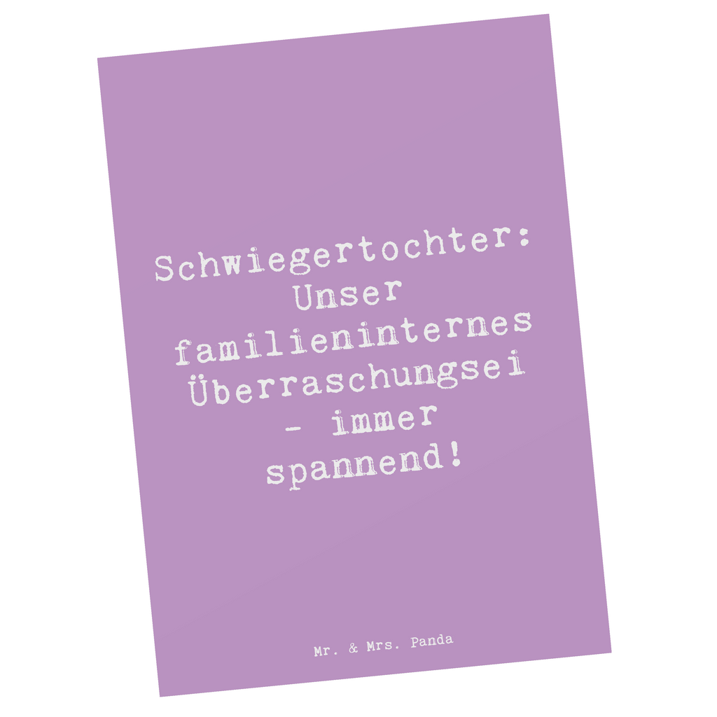 Postkarte Spruch Überraschungs-Schwiegertochter Postkarte, Karte, Geschenkkarte, Grußkarte, Einladung, Ansichtskarte, Geburtstagskarte, Einladungskarte, Dankeskarte, Ansichtskarten, Einladung Geburtstag, Einladungskarten Geburtstag, Familie, Vatertag, Muttertag, Bruder, Schwester, Mama, Papa, Oma, Opa