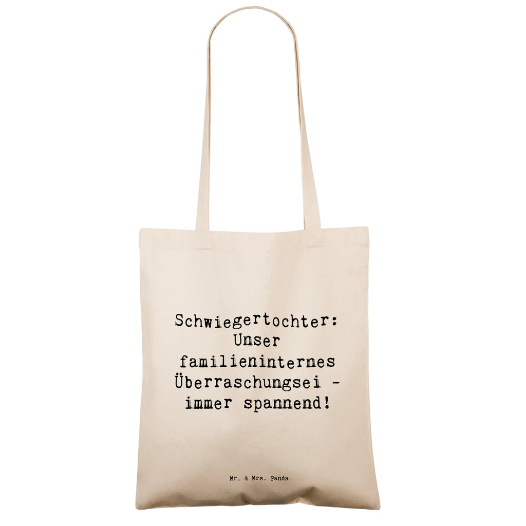 Tragetasche Spruch Überraschungs-Schwiegertochter Beuteltasche, Beutel, Einkaufstasche, Jutebeutel, Stoffbeutel, Tasche, Shopper, Umhängetasche, Strandtasche, Schultertasche, Stofftasche, Tragetasche, Badetasche, Jutetasche, Einkaufstüte, Laptoptasche, Familie, Vatertag, Muttertag, Bruder, Schwester, Mama, Papa, Oma, Opa