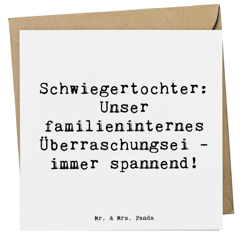 Deluxe Karte Spruch Überraschungs-Schwiegertochter Karte, Grußkarte, Klappkarte, Einladungskarte, Glückwunschkarte, Hochzeitskarte, Geburtstagskarte, Hochwertige Grußkarte, Hochwertige Klappkarte, Familie, Vatertag, Muttertag, Bruder, Schwester, Mama, Papa, Oma, Opa