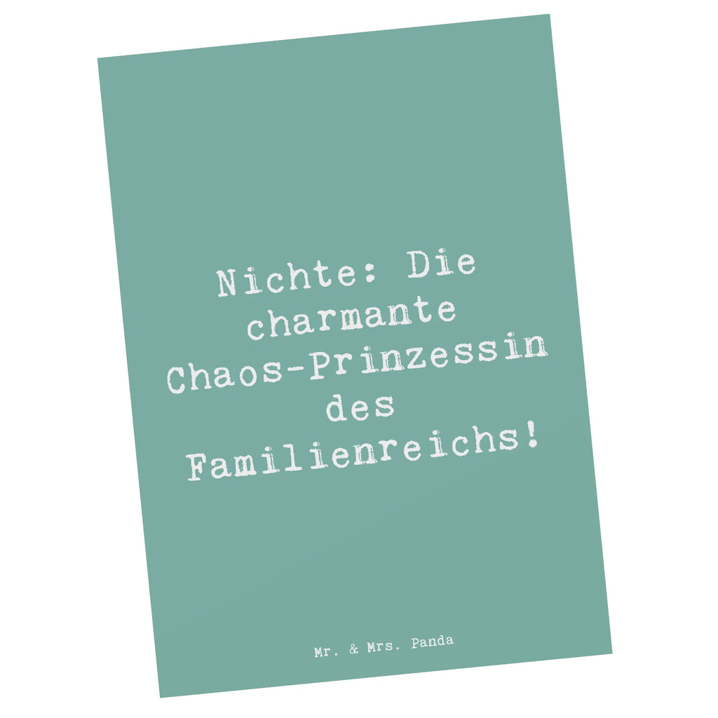 Postkarte Spruch Nichte Chaos-Prinzessin Postkarte, Karte, Geschenkkarte, Grußkarte, Einladung, Ansichtskarte, Geburtstagskarte, Einladungskarte, Dankeskarte, Ansichtskarten, Einladung Geburtstag, Einladungskarten Geburtstag, Familie, Vatertag, Muttertag, Bruder, Schwester, Mama, Papa, Oma, Opa