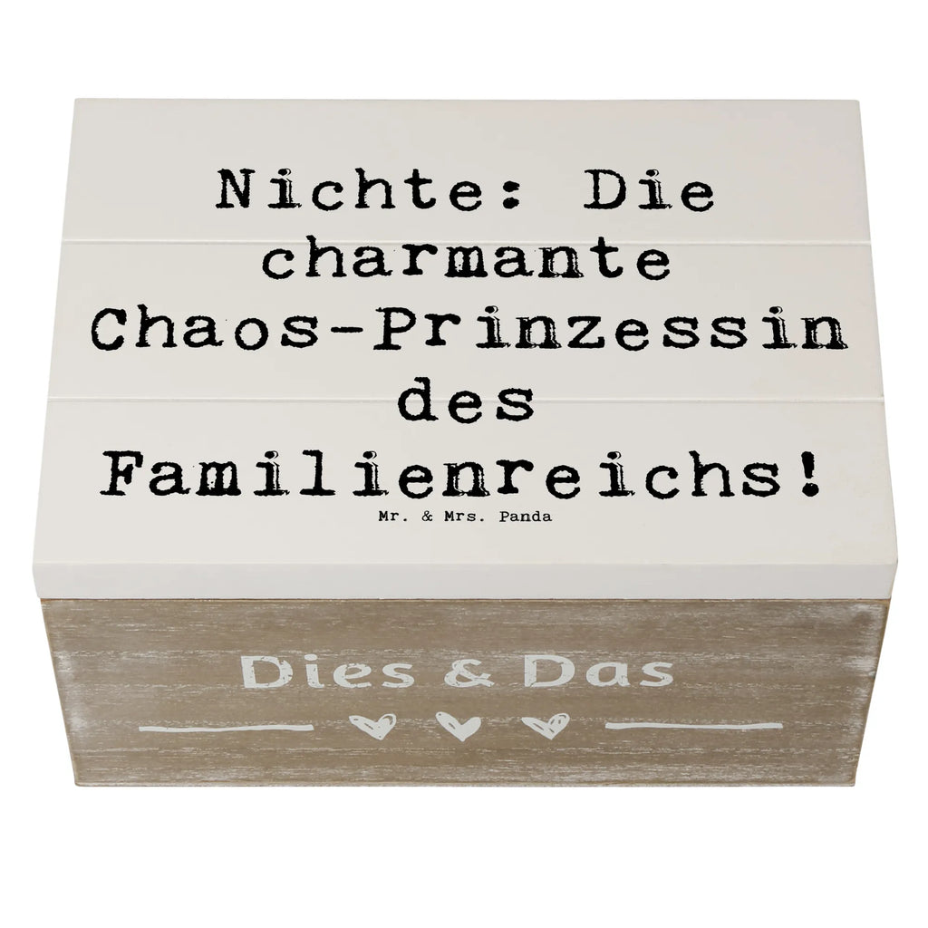 Holzkiste Spruch Nichte Chaos-Prinzessin Holzkiste, Kiste, Schatzkiste, Truhe, Schatulle, XXL, Erinnerungsbox, Erinnerungskiste, Dekokiste, Aufbewahrungsbox, Geschenkbox, Geschenkdose, Familie, Vatertag, Muttertag, Bruder, Schwester, Mama, Papa, Oma, Opa