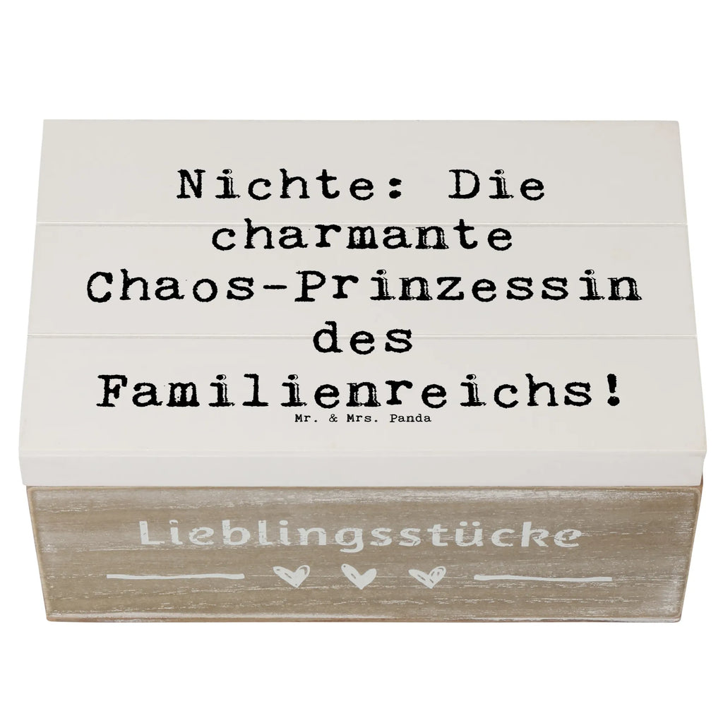 Holzkiste Spruch Nichte Chaos-Prinzessin Holzkiste, Kiste, Schatzkiste, Truhe, Schatulle, XXL, Erinnerungsbox, Erinnerungskiste, Dekokiste, Aufbewahrungsbox, Geschenkbox, Geschenkdose, Familie, Vatertag, Muttertag, Bruder, Schwester, Mama, Papa, Oma, Opa