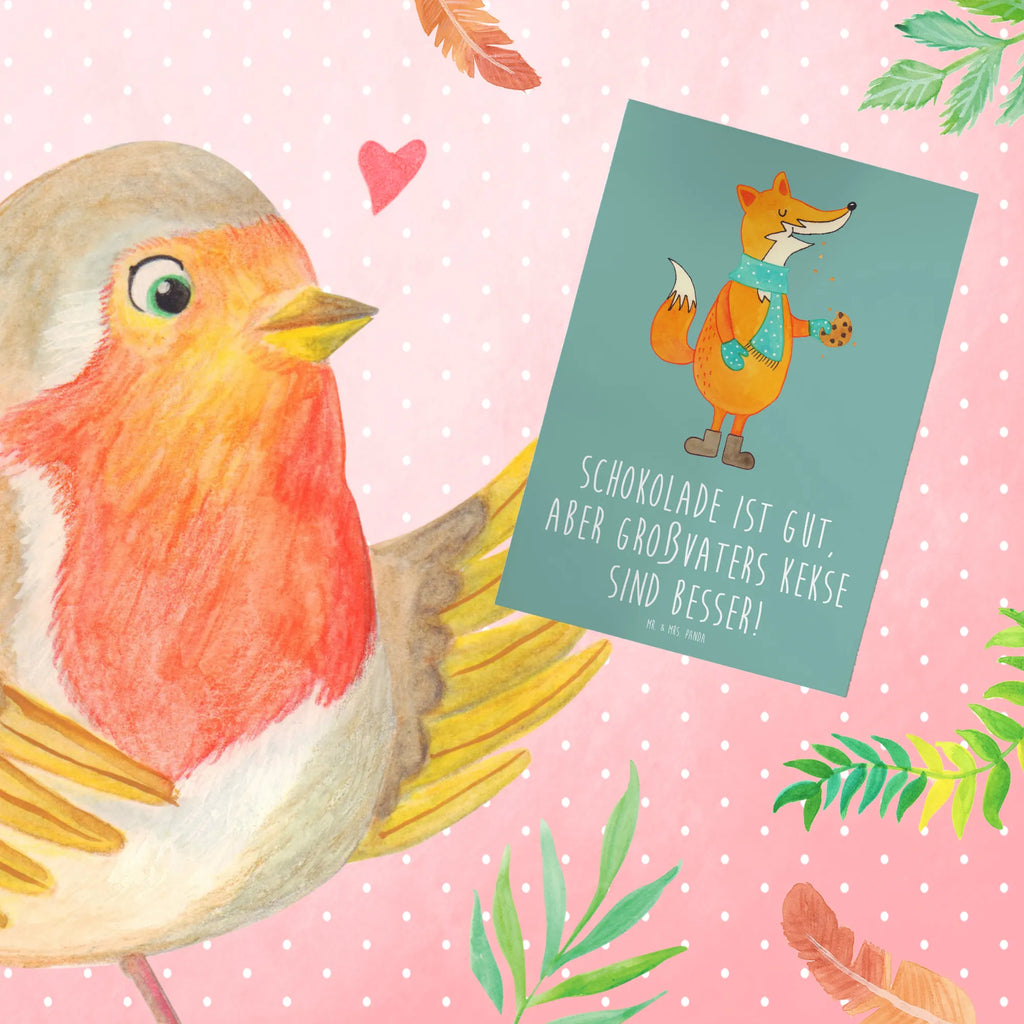 Greetings card Schokolade ist gut, aber Großvaters Kekse sind besser! Grußkarte, Klappkarte, Einladungskarte, Glückwunschkarte, Hochzeitskarte, Geburtstagskarte, Karte, Ansichtskarten, Familie, Vatertag, Muttertag, Bruder, Schwester, Mama, Papa, Oma, Opa