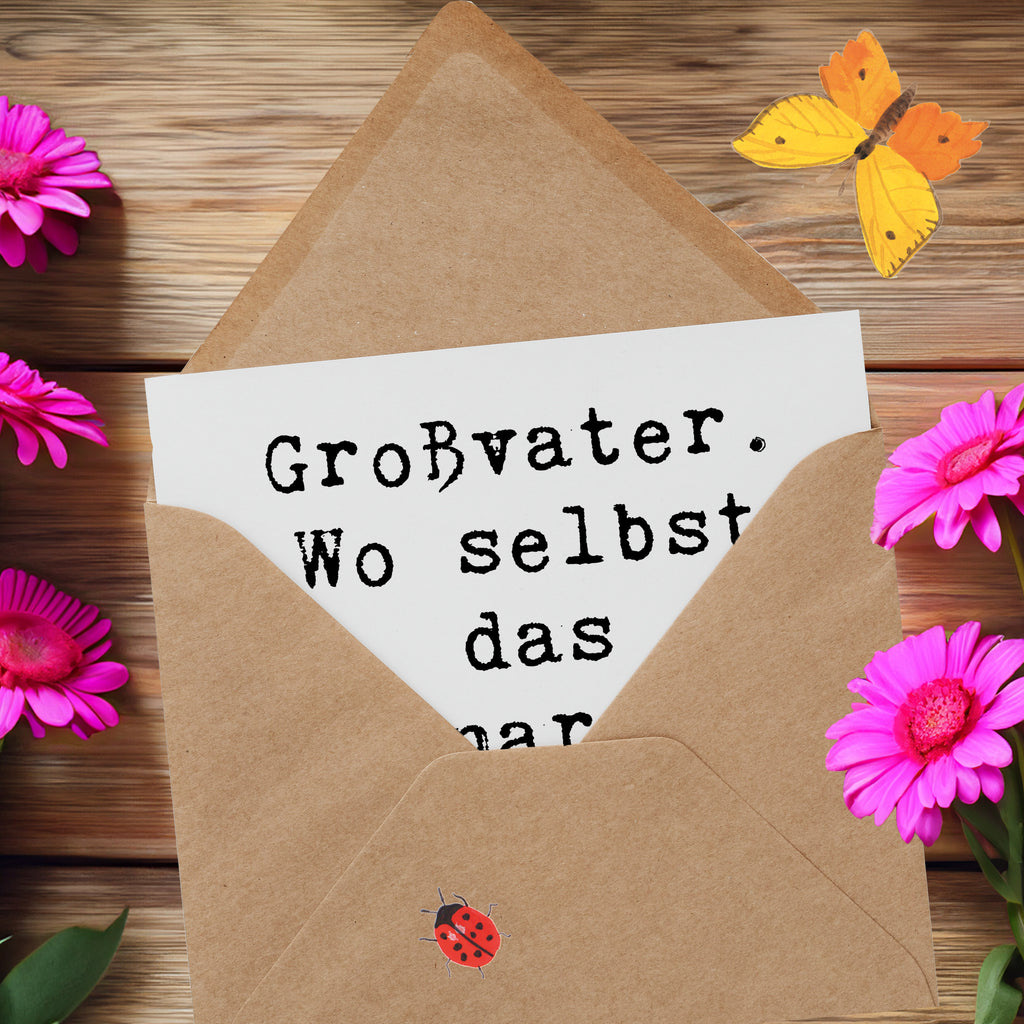 Deluxe Karte Spruch Großvater Geschichten Karte, Grußkarte, Klappkarte, Einladungskarte, Glückwunschkarte, Hochzeitskarte, Geburtstagskarte, Hochwertige Grußkarte, Hochwertige Klappkarte, Familie, Vatertag, Muttertag, Bruder, Schwester, Mama, Papa, Oma, Opa