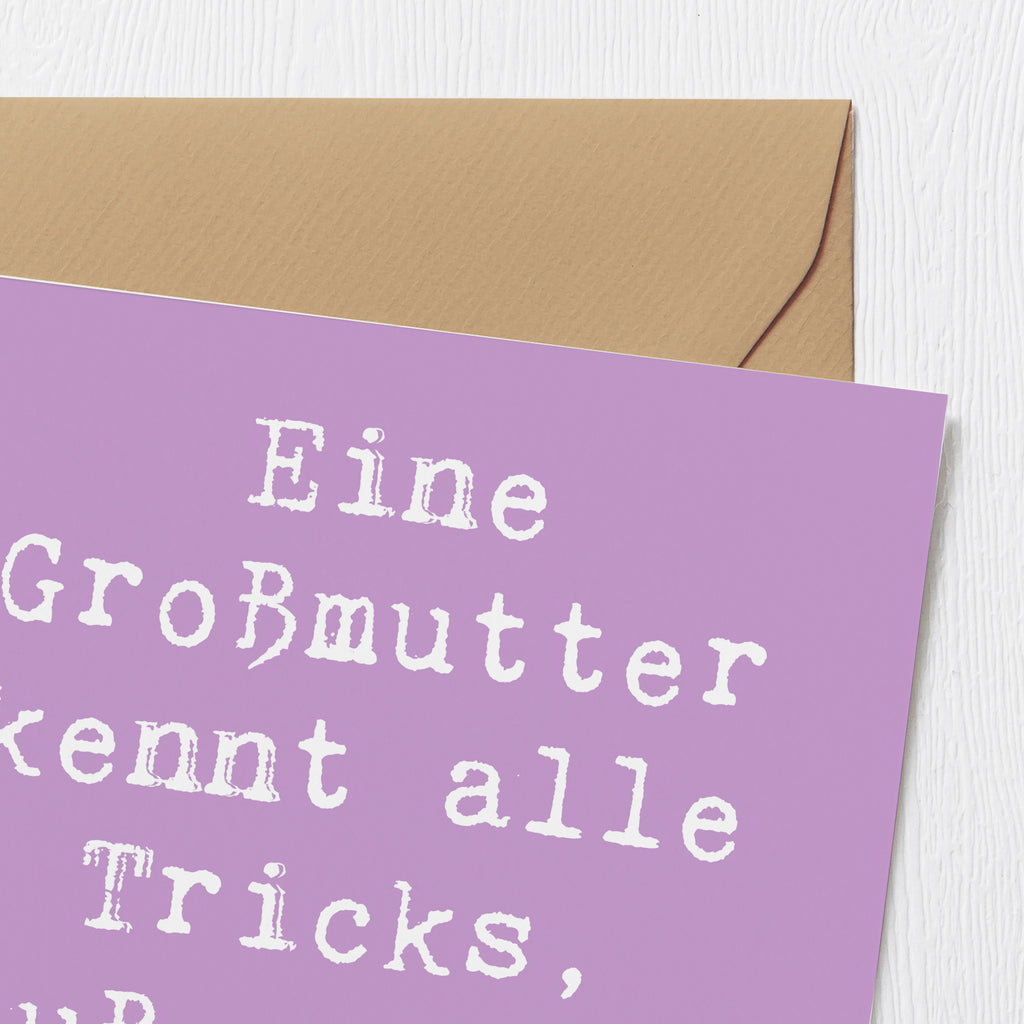 Deluxe Karte Spruch Großmutter Tricks Karte, Grußkarte, Klappkarte, Einladungskarte, Glückwunschkarte, Hochzeitskarte, Geburtstagskarte, Hochwertige Grußkarte, Hochwertige Klappkarte, Familie, Vatertag, Muttertag, Bruder, Schwester, Mama, Papa, Oma, Opa