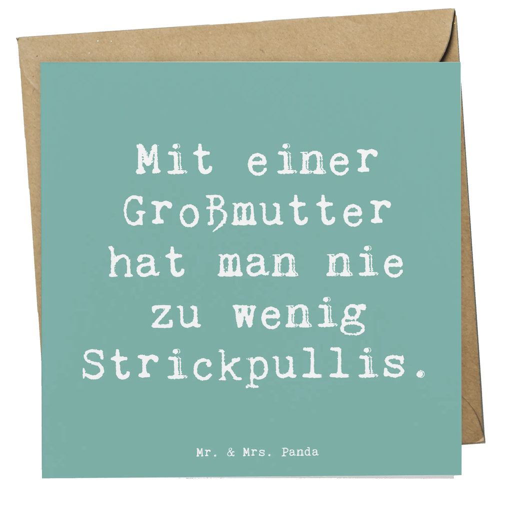 Deluxe Karte Spruch Großmutter Strickpullis Karte, Grußkarte, Klappkarte, Einladungskarte, Glückwunschkarte, Hochzeitskarte, Geburtstagskarte, Hochwertige Grußkarte, Hochwertige Klappkarte, Familie, Vatertag, Muttertag, Bruder, Schwester, Mama, Papa, Oma, Opa