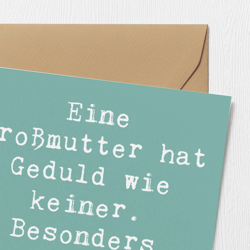 Deluxe Karte Spruch Großmutter Geduld Karte, Grußkarte, Klappkarte, Einladungskarte, Glückwunschkarte, Hochzeitskarte, Geburtstagskarte, Hochwertige Grußkarte, Hochwertige Klappkarte, Familie, Vatertag, Muttertag, Bruder, Schwester, Mama, Papa, Oma, Opa