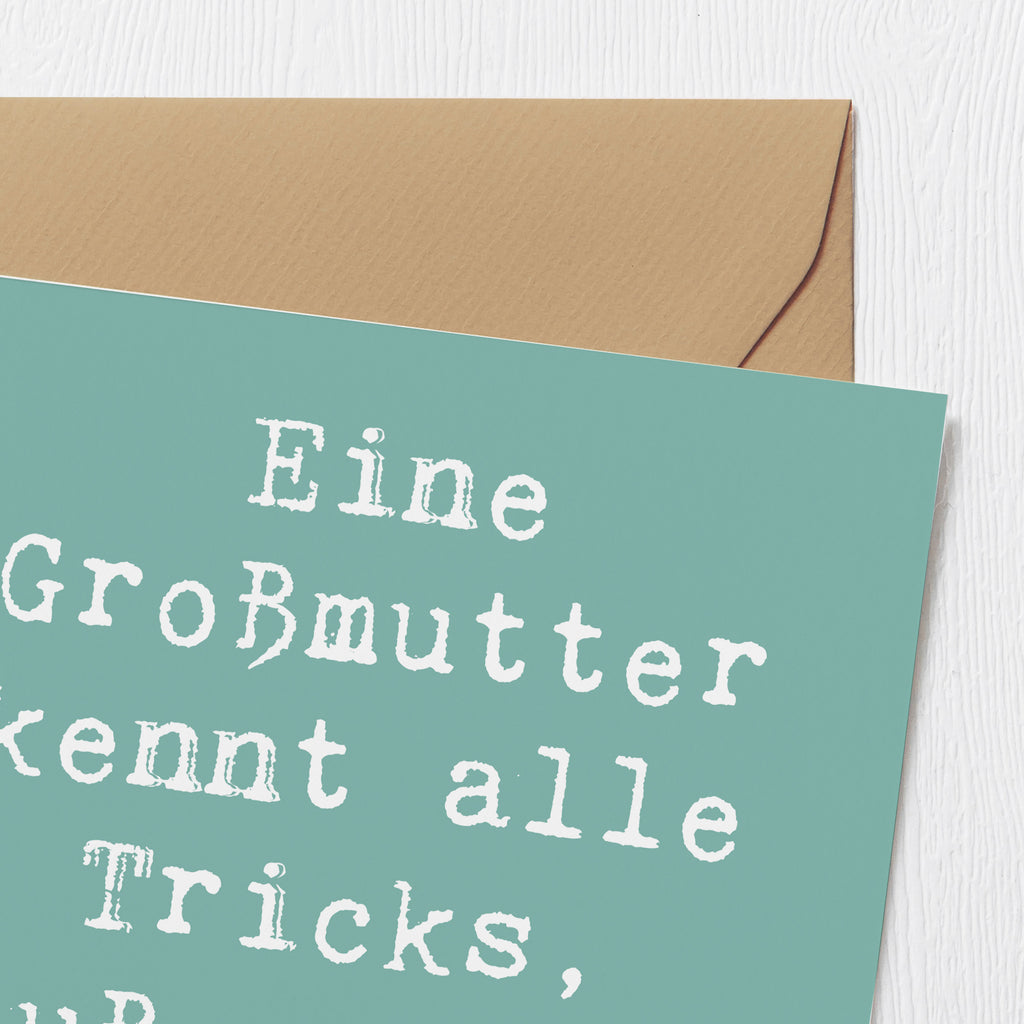 Deluxe Karte Spruch Großmutter Tricks Karte, Grußkarte, Klappkarte, Einladungskarte, Glückwunschkarte, Hochzeitskarte, Geburtstagskarte, Hochwertige Grußkarte, Hochwertige Klappkarte, Familie, Vatertag, Muttertag, Bruder, Schwester, Mama, Papa, Oma, Opa