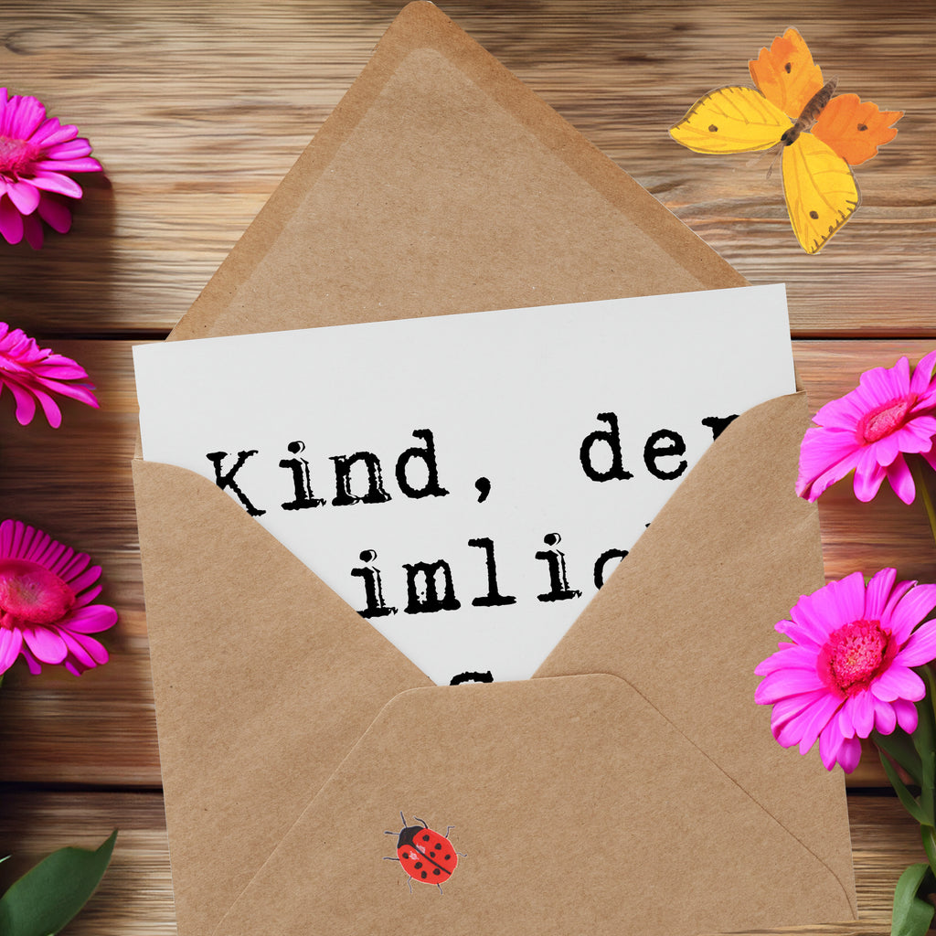 Deluxe Karte Spruch Kind Heimliche Führungskraft Karte, Grußkarte, Klappkarte, Einladungskarte, Glückwunschkarte, Hochzeitskarte, Geburtstagskarte, Hochwertige Grußkarte, Hochwertige Klappkarte, Familie, Vatertag, Muttertag, Bruder, Schwester, Mama, Papa, Oma, Opa