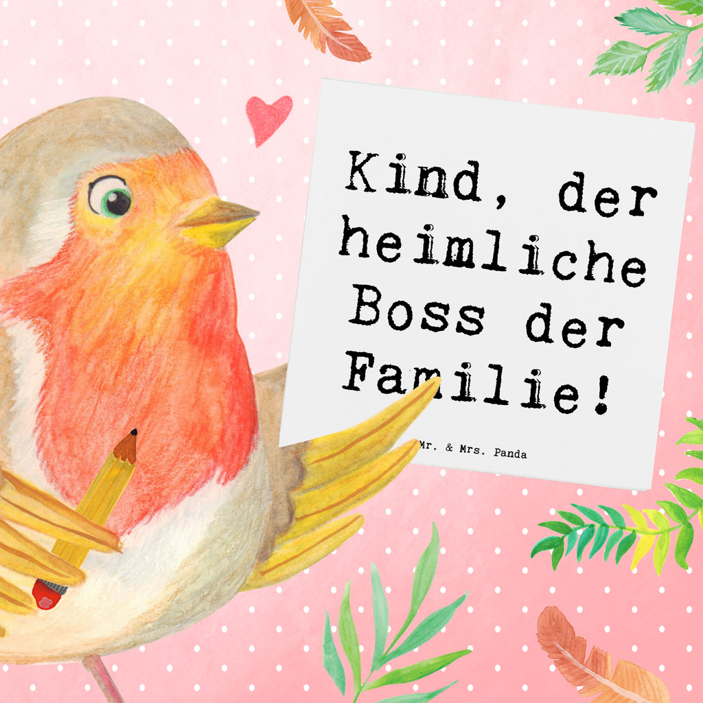 Deluxe Karte Spruch Kind Heimliche Führungskraft Karte, Grußkarte, Klappkarte, Einladungskarte, Glückwunschkarte, Hochzeitskarte, Geburtstagskarte, Hochwertige Grußkarte, Hochwertige Klappkarte, Familie, Vatertag, Muttertag, Bruder, Schwester, Mama, Papa, Oma, Opa