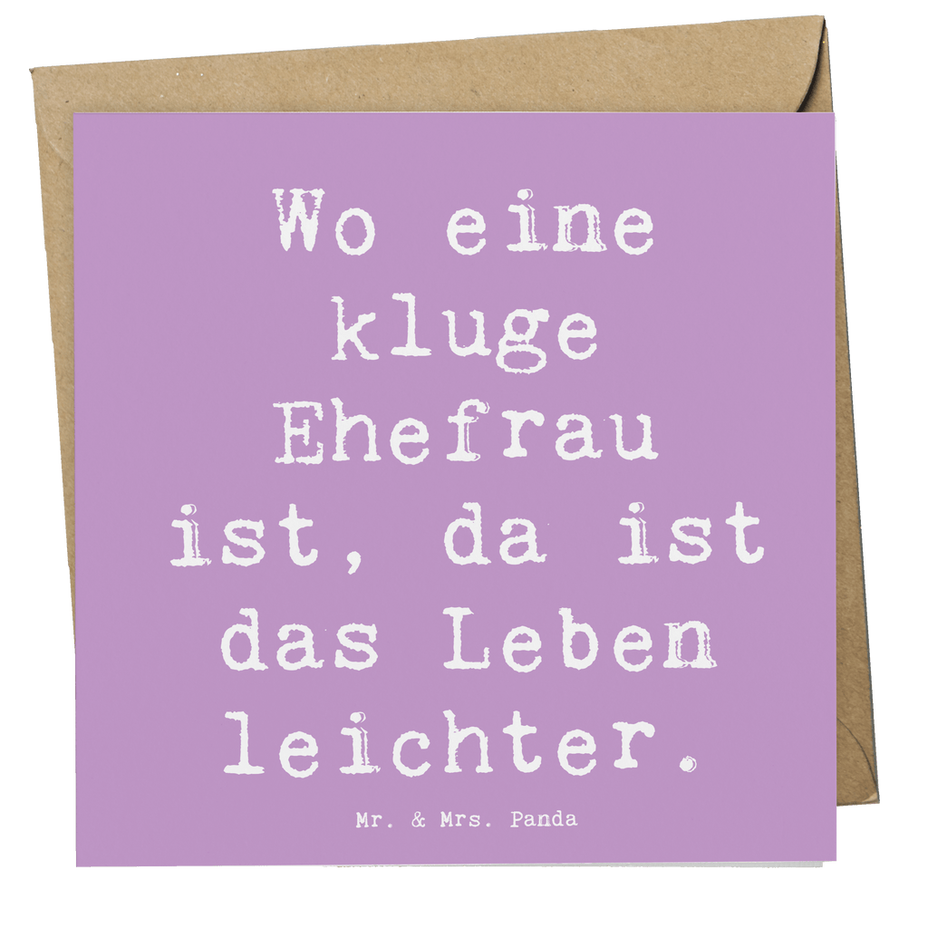 Deluxe Karte Spruch Kluge Ehefrau Karte, Grußkarte, Klappkarte, Einladungskarte, Glückwunschkarte, Hochzeitskarte, Geburtstagskarte, Hochwertige Grußkarte, Hochwertige Klappkarte, Familie, Vatertag, Muttertag, Bruder, Schwester, Mama, Papa, Oma, Opa