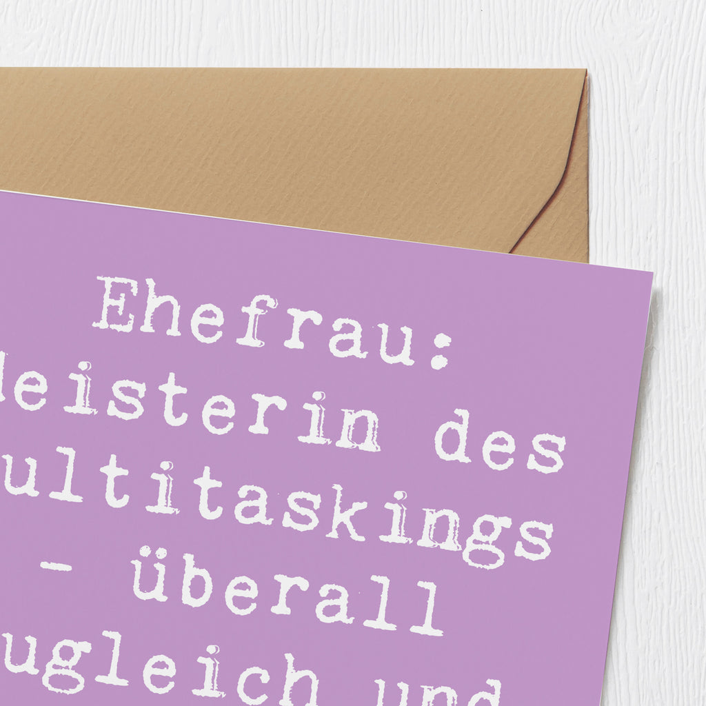 Deluxe Karte Spruch Ehefrau Meisterin Karte, Grußkarte, Klappkarte, Einladungskarte, Glückwunschkarte, Hochzeitskarte, Geburtstagskarte, Hochwertige Grußkarte, Hochwertige Klappkarte, Familie, Vatertag, Muttertag, Bruder, Schwester, Mama, Papa, Oma, Opa