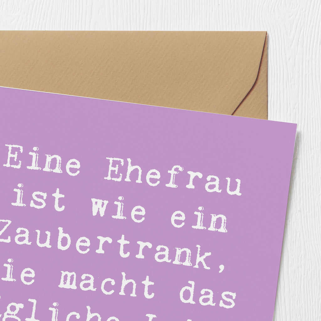 Deluxe Karte Spruch Magische Ehefrau Karte, Grußkarte, Klappkarte, Einladungskarte, Glückwunschkarte, Hochzeitskarte, Geburtstagskarte, Hochwertige Grußkarte, Hochwertige Klappkarte, Familie, Vatertag, Muttertag, Bruder, Schwester, Mama, Papa, Oma, Opa