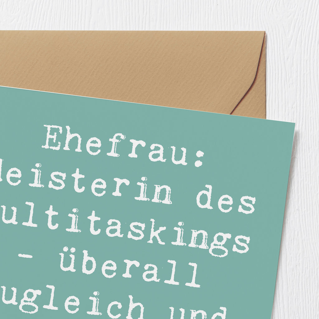 Deluxe Karte Spruch Ehefrau Meisterin Karte, Grußkarte, Klappkarte, Einladungskarte, Glückwunschkarte, Hochzeitskarte, Geburtstagskarte, Hochwertige Grußkarte, Hochwertige Klappkarte, Familie, Vatertag, Muttertag, Bruder, Schwester, Mama, Papa, Oma, Opa