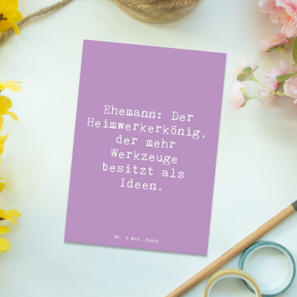 Postkarte Spruch Ehemann Heimwerker Postkarte, Karte, Geschenkkarte, Grußkarte, Einladung, Ansichtskarte, Geburtstagskarte, Einladungskarte, Dankeskarte, Ansichtskarten, Einladung Geburtstag, Einladungskarten Geburtstag, Familie, Vatertag, Muttertag, Bruder, Schwester, Mama, Papa, Oma, Opa