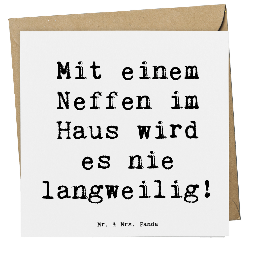 Deluxe Karte Spruch Neffe Spaß Karte, Grußkarte, Klappkarte, Einladungskarte, Glückwunschkarte, Hochzeitskarte, Geburtstagskarte, Hochwertige Grußkarte, Hochwertige Klappkarte, Familie, Vatertag, Muttertag, Bruder, Schwester, Mama, Papa, Oma, Opa