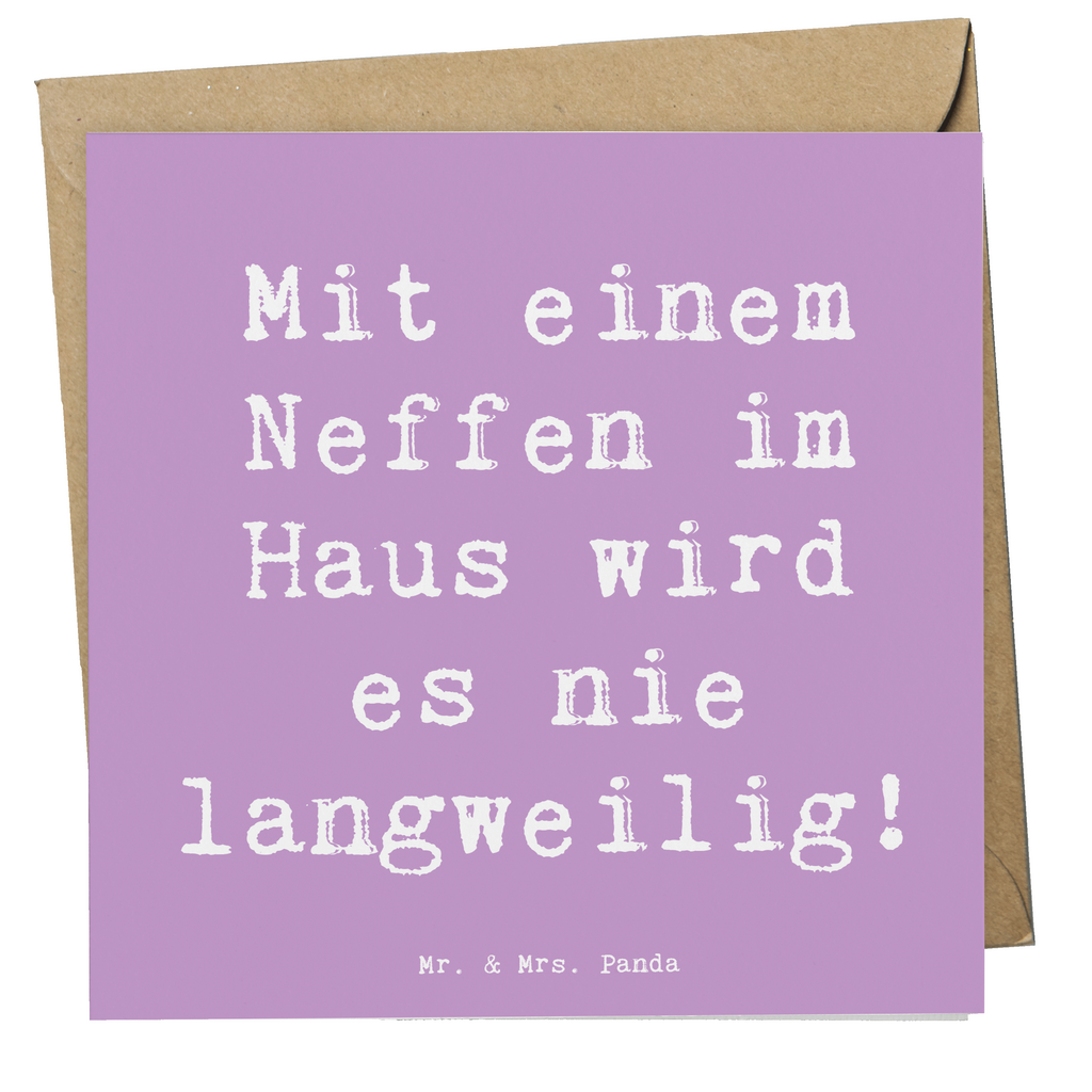 Deluxe Karte Spruch Neffe Spaß Karte, Grußkarte, Klappkarte, Einladungskarte, Glückwunschkarte, Hochzeitskarte, Geburtstagskarte, Hochwertige Grußkarte, Hochwertige Klappkarte, Familie, Vatertag, Muttertag, Bruder, Schwester, Mama, Papa, Oma, Opa