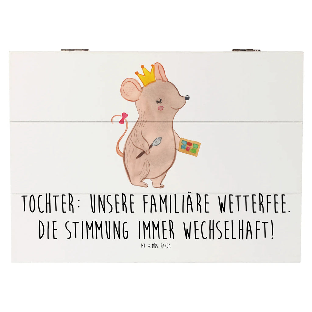 Holzkiste Tochter Wetterfee Holzkiste, Kiste, Schatzkiste, Truhe, Schatulle, XXL, Erinnerungsbox, Erinnerungskiste, Dekokiste, Aufbewahrungsbox, Geschenkbox, Geschenkdose, Familie, Vatertag, Muttertag, Bruder, Schwester, Mama, Papa, Oma, Opa