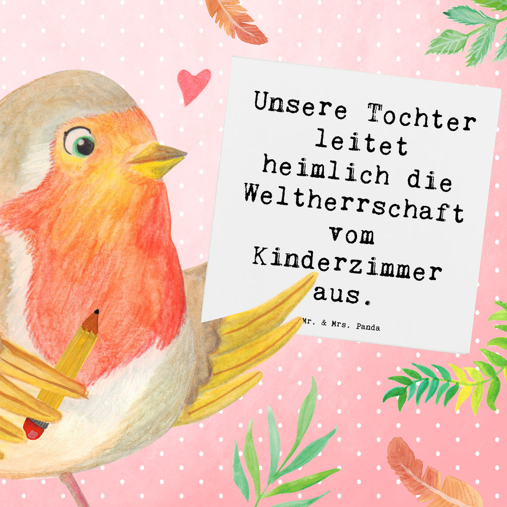 Deluxe Karte Spruch Tochter Weltherrschaft Karte, Grußkarte, Klappkarte, Einladungskarte, Glückwunschkarte, Hochzeitskarte, Geburtstagskarte, Hochwertige Grußkarte, Hochwertige Klappkarte, Familie, Vatertag, Muttertag, Bruder, Schwester, Mama, Papa, Oma, Opa