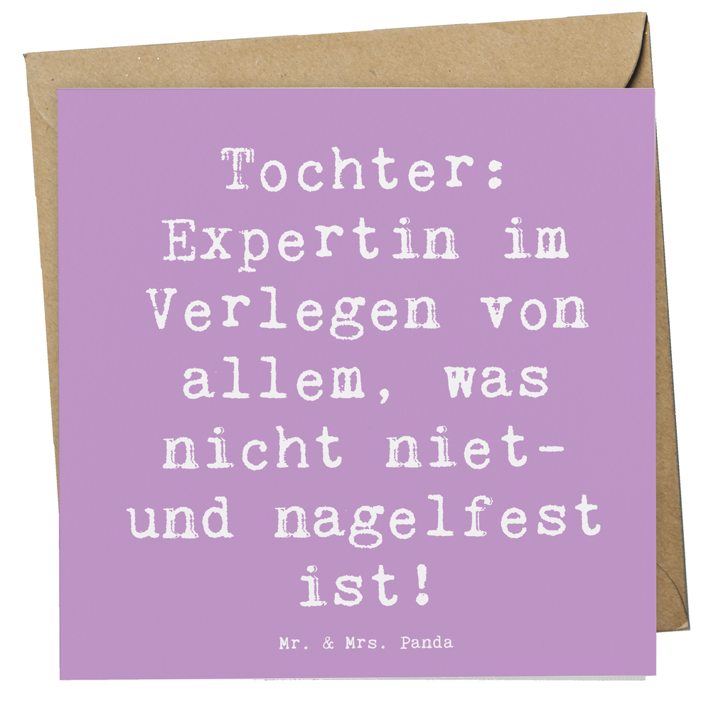 Deluxe Karte Spruch Tochter Expertin Karte, Grußkarte, Klappkarte, Einladungskarte, Glückwunschkarte, Hochzeitskarte, Geburtstagskarte, Hochwertige Grußkarte, Hochwertige Klappkarte, Familie, Vatertag, Muttertag, Bruder, Schwester, Mama, Papa, Oma, Opa