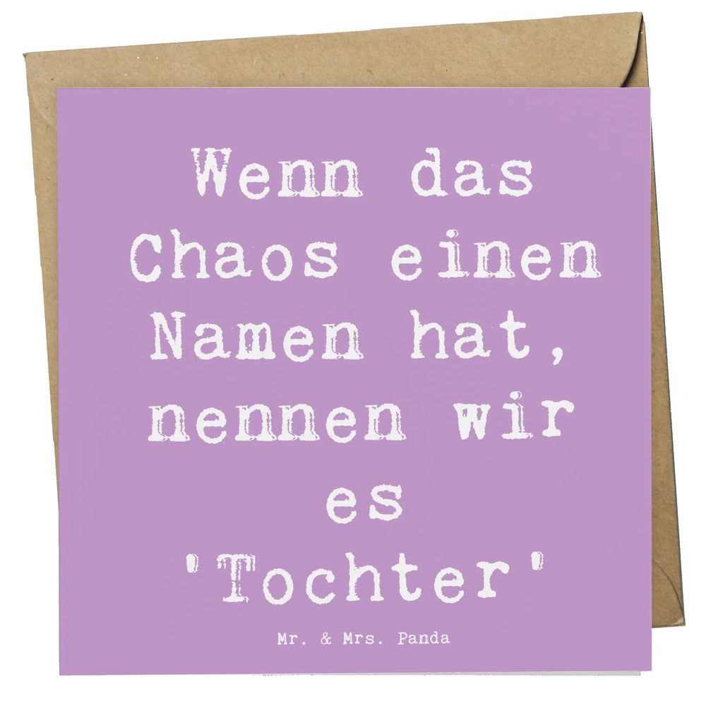 Deluxe Karte Spruch Chaos Tochter Karte, Grußkarte, Klappkarte, Einladungskarte, Glückwunschkarte, Hochzeitskarte, Geburtstagskarte, Hochwertige Grußkarte, Hochwertige Klappkarte, Familie, Vatertag, Muttertag, Bruder, Schwester, Mama, Papa, Oma, Opa