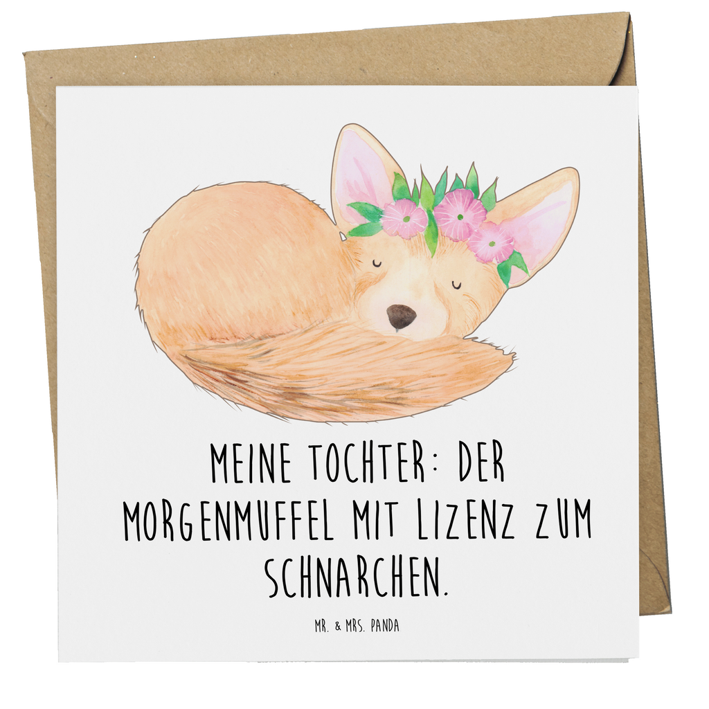 Deluxe Karte Tochter Morgenmuffel Karte, Grußkarte, Klappkarte, Einladungskarte, Glückwunschkarte, Hochzeitskarte, Geburtstagskarte, Hochwertige Grußkarte, Hochwertige Klappkarte, Familie, Vatertag, Muttertag, Bruder, Schwester, Mama, Papa, Oma, Opa