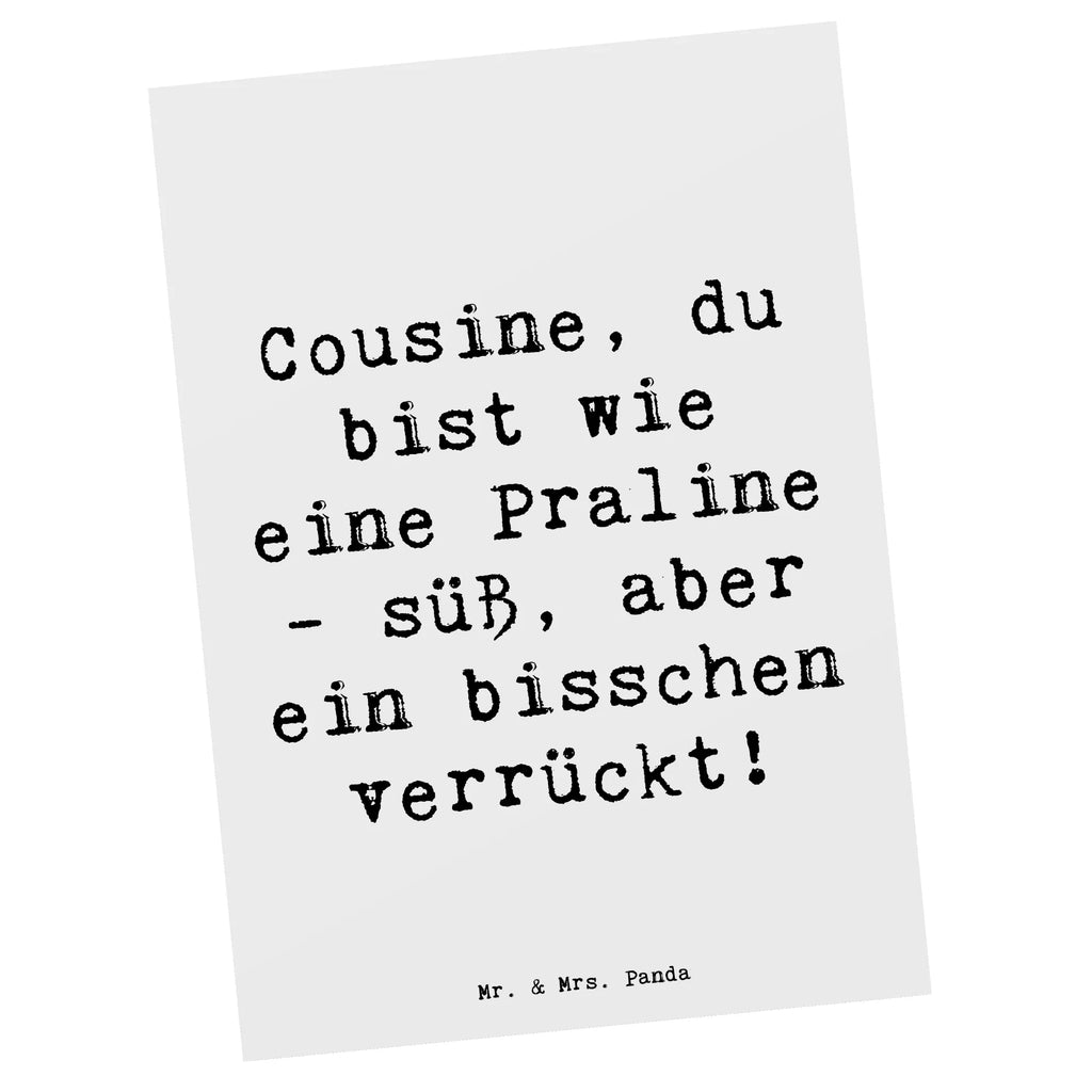 Postkarte Spruch Cousine Praline Postkarte, Karte, Geschenkkarte, Grußkarte, Einladung, Ansichtskarte, Geburtstagskarte, Einladungskarte, Dankeskarte, Ansichtskarten, Einladung Geburtstag, Einladungskarten Geburtstag, Familie, Vatertag, Muttertag, Bruder, Schwester, Mama, Papa, Oma, Opa