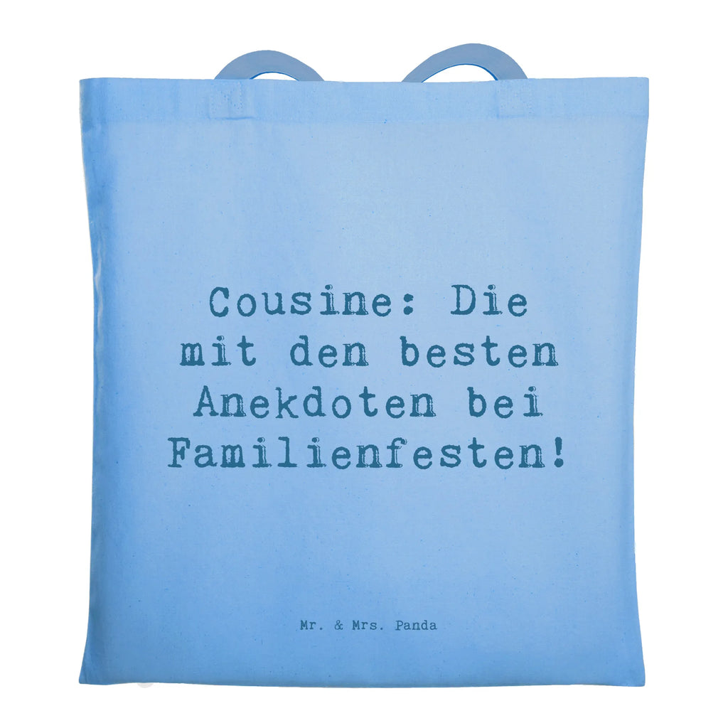 Tragetasche Spruch Cousine Anekdoten Beuteltasche, Beutel, Einkaufstasche, Jutebeutel, Stoffbeutel, Tasche, Shopper, Umhängetasche, Strandtasche, Schultertasche, Stofftasche, Tragetasche, Badetasche, Jutetasche, Einkaufstüte, Laptoptasche, Familie, Vatertag, Muttertag, Bruder, Schwester, Mama, Papa, Oma, Opa