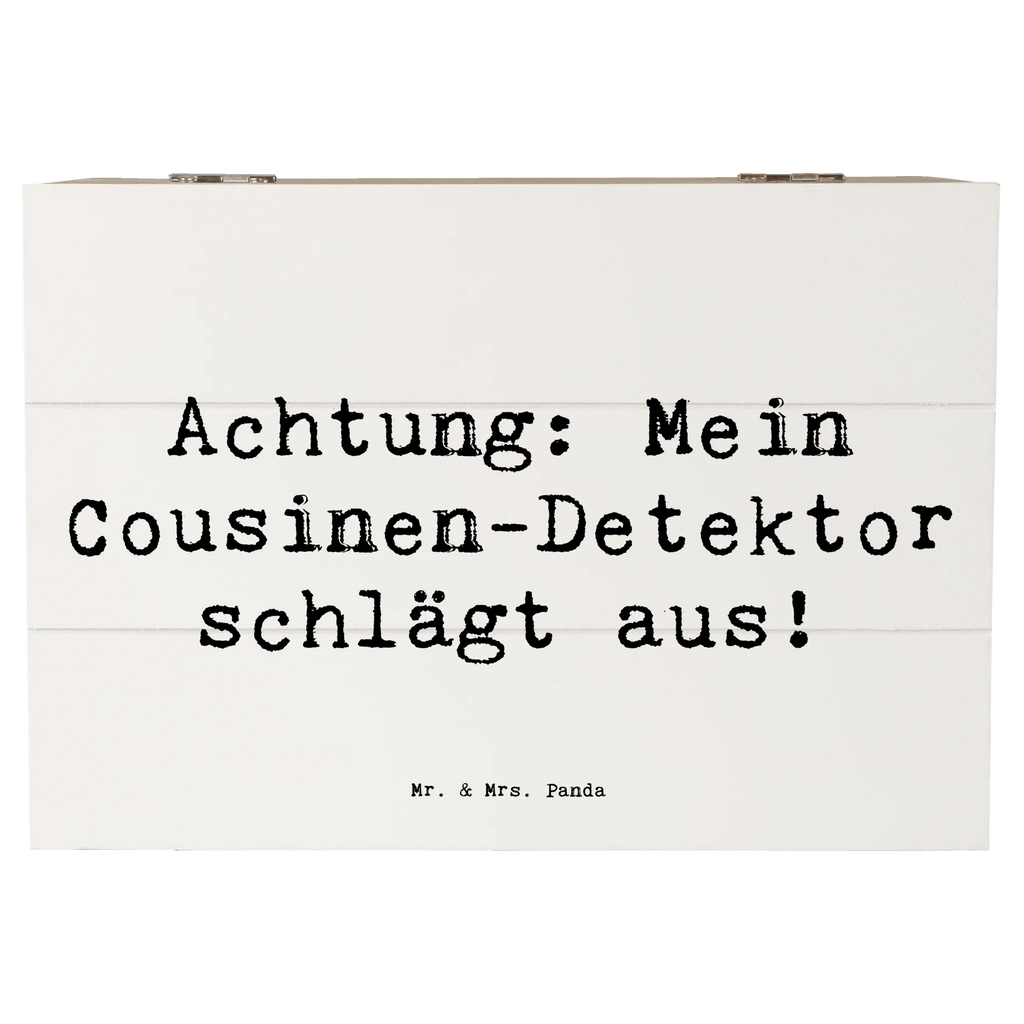 Holzkiste Spruch Cousinen-Detektor Holzkiste, Kiste, Schatzkiste, Truhe, Schatulle, XXL, Erinnerungsbox, Erinnerungskiste, Dekokiste, Aufbewahrungsbox, Geschenkbox, Geschenkdose, Familie, Vatertag, Muttertag, Bruder, Schwester, Mama, Papa, Oma, Opa