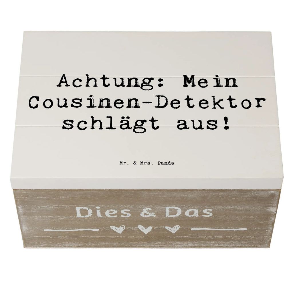 Holzkiste Spruch Cousinen-Detektor Holzkiste, Kiste, Schatzkiste, Truhe, Schatulle, XXL, Erinnerungsbox, Erinnerungskiste, Dekokiste, Aufbewahrungsbox, Geschenkbox, Geschenkdose, Familie, Vatertag, Muttertag, Bruder, Schwester, Mama, Papa, Oma, Opa