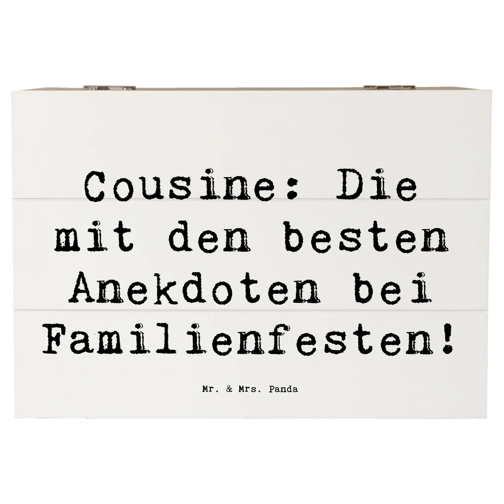 Holzkiste Spruch Cousine Anekdoten Holzkiste, Kiste, Schatzkiste, Truhe, Schatulle, XXL, Erinnerungsbox, Erinnerungskiste, Dekokiste, Aufbewahrungsbox, Geschenkbox, Geschenkdose, Familie, Vatertag, Muttertag, Bruder, Schwester, Mama, Papa, Oma, Opa