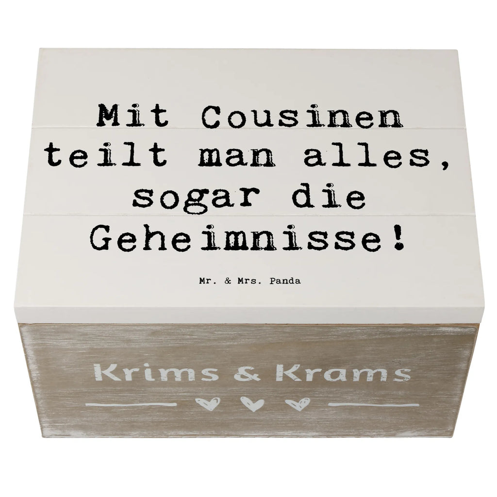 Holzkiste Spruch Cousine Geheimnisse Holzkiste, Kiste, Schatzkiste, Truhe, Schatulle, XXL, Erinnerungsbox, Erinnerungskiste, Dekokiste, Aufbewahrungsbox, Geschenkbox, Geschenkdose, Familie, Vatertag, Muttertag, Bruder, Schwester, Mama, Papa, Oma, Opa