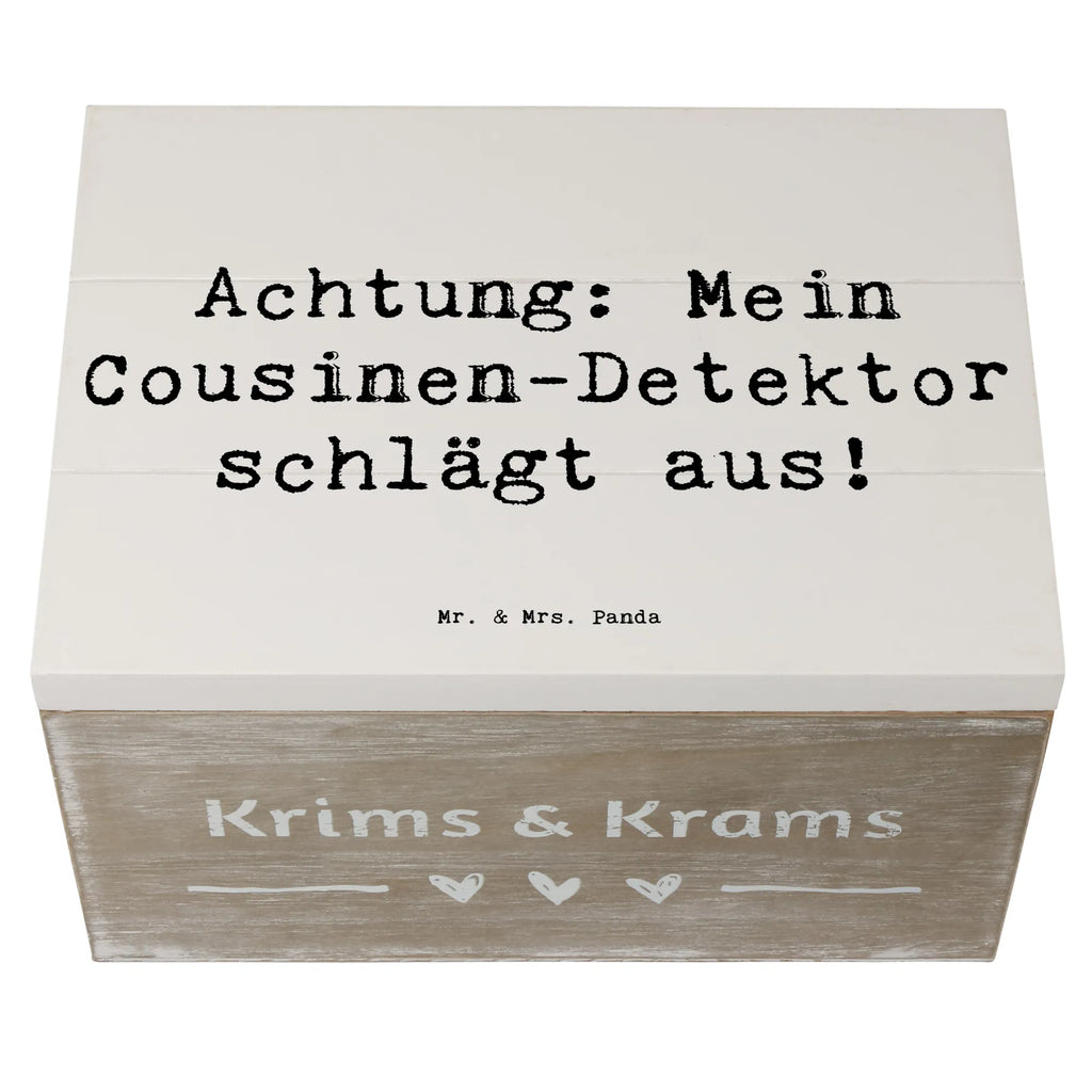 Holzkiste Spruch Cousinen-Detektor Holzkiste, Kiste, Schatzkiste, Truhe, Schatulle, XXL, Erinnerungsbox, Erinnerungskiste, Dekokiste, Aufbewahrungsbox, Geschenkbox, Geschenkdose, Familie, Vatertag, Muttertag, Bruder, Schwester, Mama, Papa, Oma, Opa