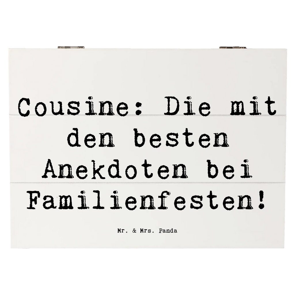 Holzkiste Spruch Cousine Anekdoten Holzkiste, Kiste, Schatzkiste, Truhe, Schatulle, XXL, Erinnerungsbox, Erinnerungskiste, Dekokiste, Aufbewahrungsbox, Geschenkbox, Geschenkdose, Familie, Vatertag, Muttertag, Bruder, Schwester, Mama, Papa, Oma, Opa