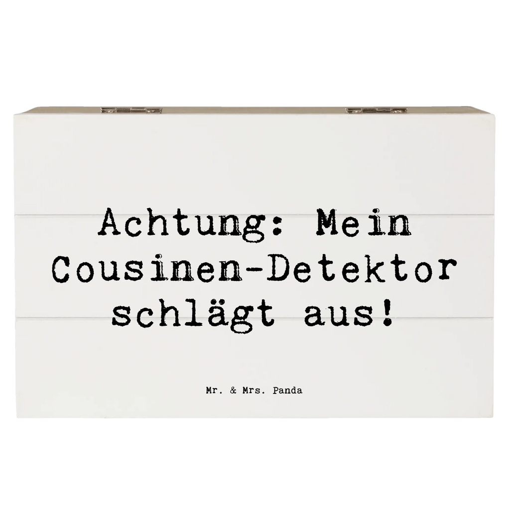 Holzkiste Spruch Cousinen-Detektor Holzkiste, Kiste, Schatzkiste, Truhe, Schatulle, XXL, Erinnerungsbox, Erinnerungskiste, Dekokiste, Aufbewahrungsbox, Geschenkbox, Geschenkdose, Familie, Vatertag, Muttertag, Bruder, Schwester, Mama, Papa, Oma, Opa